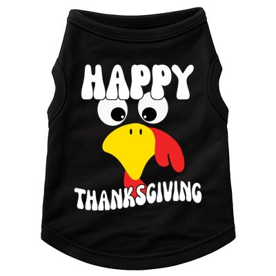 Happy Thanksigiving Gobble Turkey Face Doggie Tank