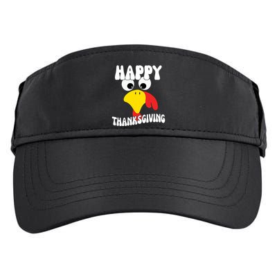 Happy Thanksigiving Gobble Turkey Face Adult Drive Performance Visor