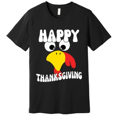 Happy Thanksigiving Gobble Turkey Face Premium T-Shirt