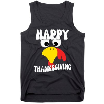Happy Thanksigiving Gobble Turkey Face Tank Top