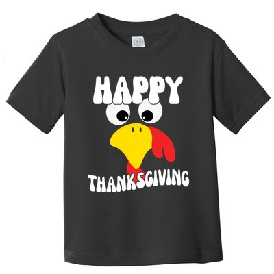 Happy Thanksigiving Gobble Turkey Face Toddler T-Shirt