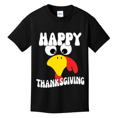 Happy Thanksigiving Gobble Turkey Face Kids T-Shirt