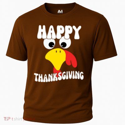 Happy Thanksigiving Gobble Turkey Face Performance Shirt
