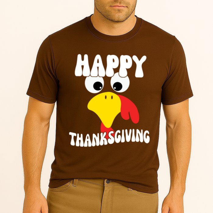 Happy Thanksigiving Gobble Turkey Face Cooling Performance Crew T-Shirt
