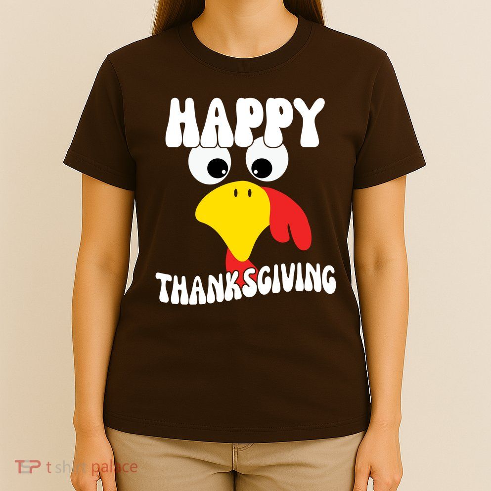 Happy Thanksigiving Gobble Turkey Face T-Shirt