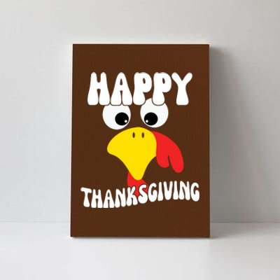 Happy Thanksigiving Gobble Turkey Face Canvas