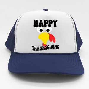 Happy Thanksigiving Gobble Turkey Face Trucker Hat