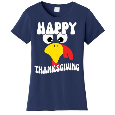 Happy Thanksigiving Gobble Turkey Face Women's T-Shirt