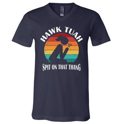 Hawk Tuah Girl V-Neck T-Shirt