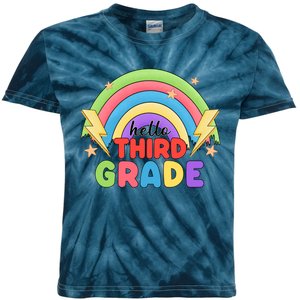 Hello Third Grade First Day Of School Rainbow Teachers Kids Tie-Dye T-Shirt