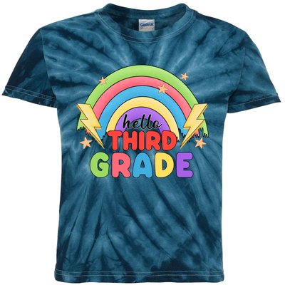 Hello Third Grade First Day Of School Rainbow Teachers Kids Tie-Dye T-Shirt