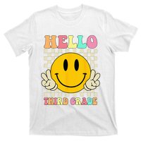 Hello Third Grade Hippie Smile Face 3rd Grade Back To School T-Shirt