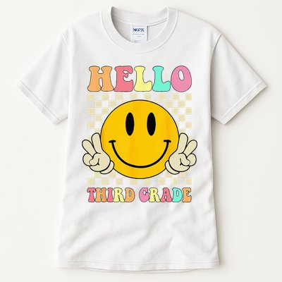 Hello Third Grade Hippie Smile Face 3rd Grade Back To School Tall T-Shirt