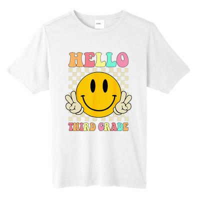 Hello Third Grade Hippie Smile Face 3rd Grade Back To School Tall Fusion ChromaSoft Performance T-Shirt