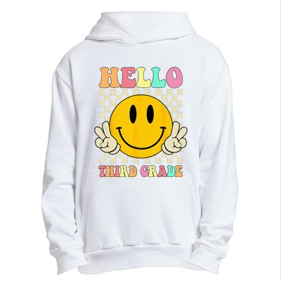 Hello Third Grade Hippie Smile Face 3rd Grade Back To School Urban Pullover Hoodie