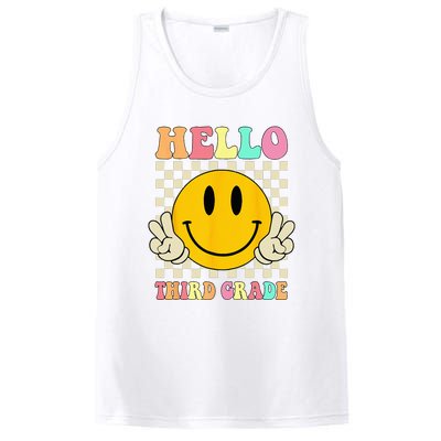 Hello Third Grade Hippie Smile Face 3rd Grade Back To School PosiCharge Competitor Tank