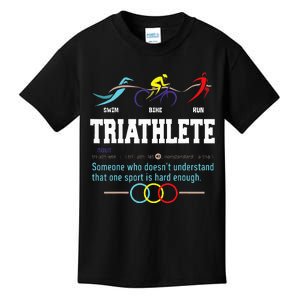 Humorous Triathlon Gift Sports Cycling Running Kids T-Shirt