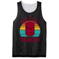 Here To Get Sauced Funny Retro Mesh Reversible Basketball Jersey Tank