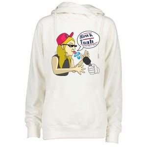 Hawk Tuah Girl Spit On That Thang Womens Funnel Neck Pullover Hood