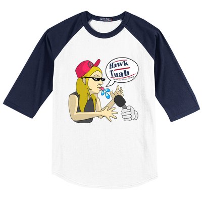 Hawk Tuah Girl Spit On That Thang Baseball Sleeve Shirt