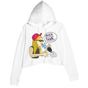 Hawk Tuah Girl Spit On That Thang Crop Fleece Hoodie