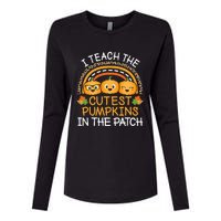 Halloween Teacher: Guide the Adorable Patch Pumpkins Womens Cotton Relaxed Long Sleeve T-Shirt