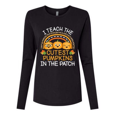 Halloween Teacher: Guide the Adorable Patch Pumpkins Womens Cotton Relaxed Long Sleeve T-Shirt