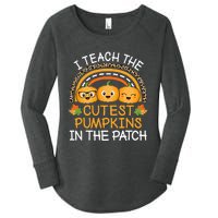 Halloween Teacher: Guide the Adorable Patch Pumpkins Women's Perfect Tri Tunic Long Sleeve Shirt