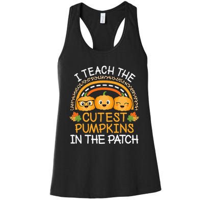 Halloween Teacher: Guide the Adorable Patch Pumpkins Women's Racerback Tank