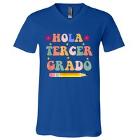 Hola Tercer Grado Third Grade Spanish Teacher Back To School Gift V-Neck T-Shirt