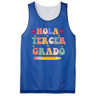 Hola Tercer Grado Third Grade Spanish Teacher Back To School Gift Mesh Reversible Basketball Jersey Tank