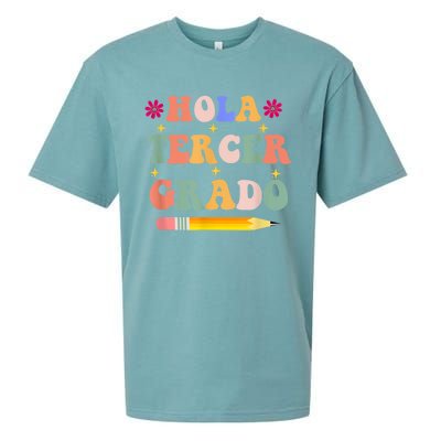 Hola Tercer Grado Third Grade Spanish Teacher Back To School Gift Sueded Cloud Jersey T-Shirt