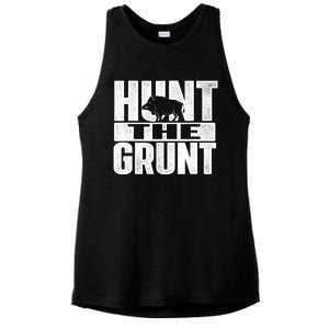 Hunt The Grunt - Boar Hunting Wild Hog Hunter Ladies PosiCharge Tri-Blend Wicking Tank