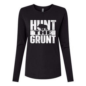 Hunt The Grunt - Boar Hunting Wild Hog Hunter Womens Cotton Relaxed Long Sleeve T-Shirt