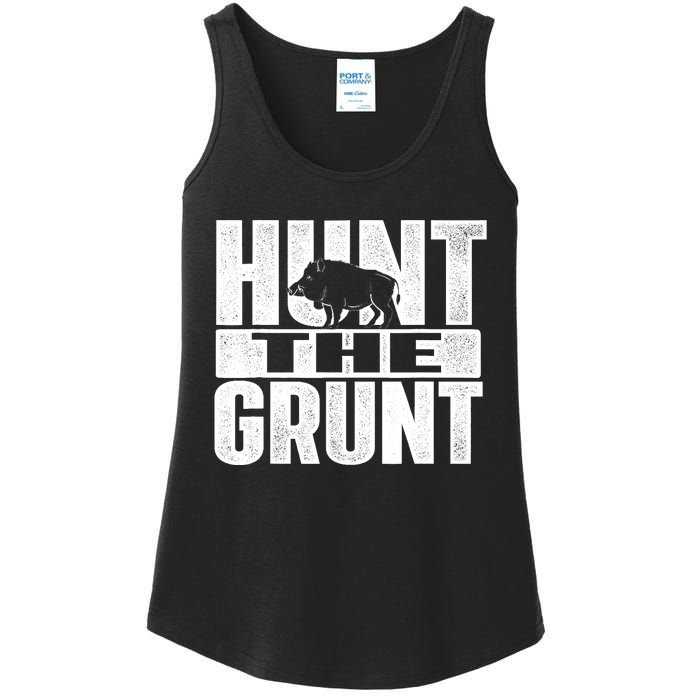 Hunt The Grunt - Boar Hunting Wild Hog Hunter Ladies Essential Tank