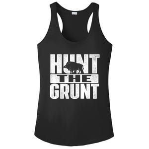 Hunt The Grunt - Boar Hunting Wild Hog Hunter Ladies PosiCharge Competitor Racerback Tank