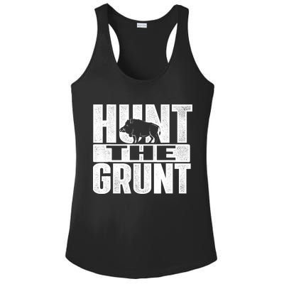Hunt The Grunt - Boar Hunting Wild Hog Hunter Ladies PosiCharge Competitor Racerback Tank