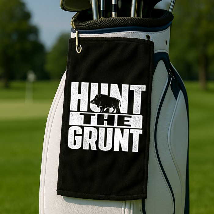 Hunt The Grunt - Boar Hunting Wild Hog Hunter Golf Towel