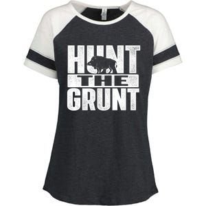 Hunt The Grunt - Boar Hunting Wild Hog Hunter Enza Ladies Jersey Colorblock Tee