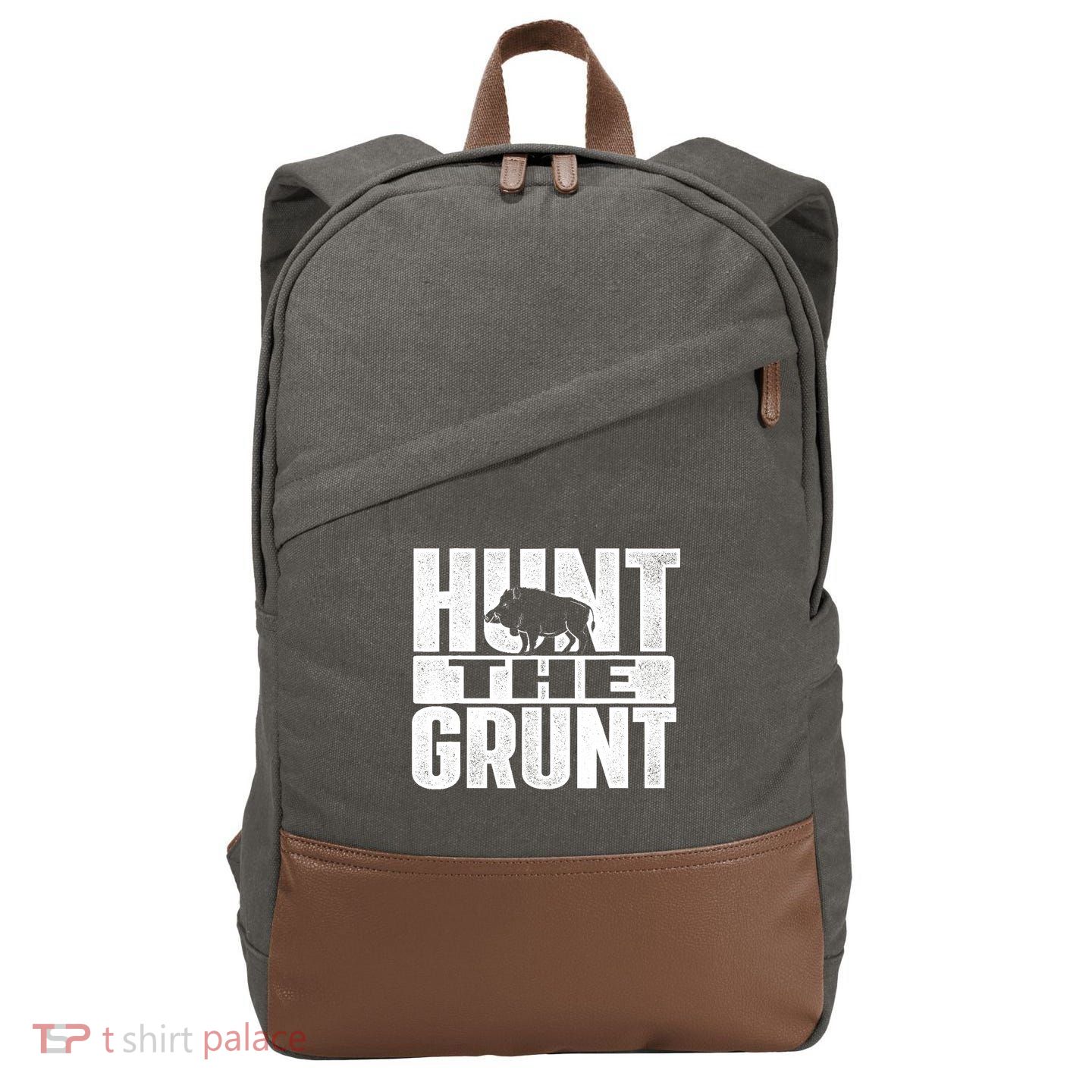 Hunt The Grunt - Boar Hunting Wild Hog Hunter Cotton Canvas Backpack