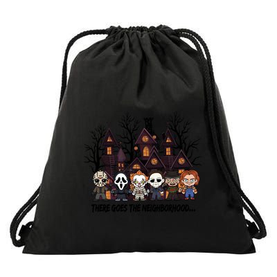 Halloween There Goes The Neighborhood Horror Characters Drawstring Bag