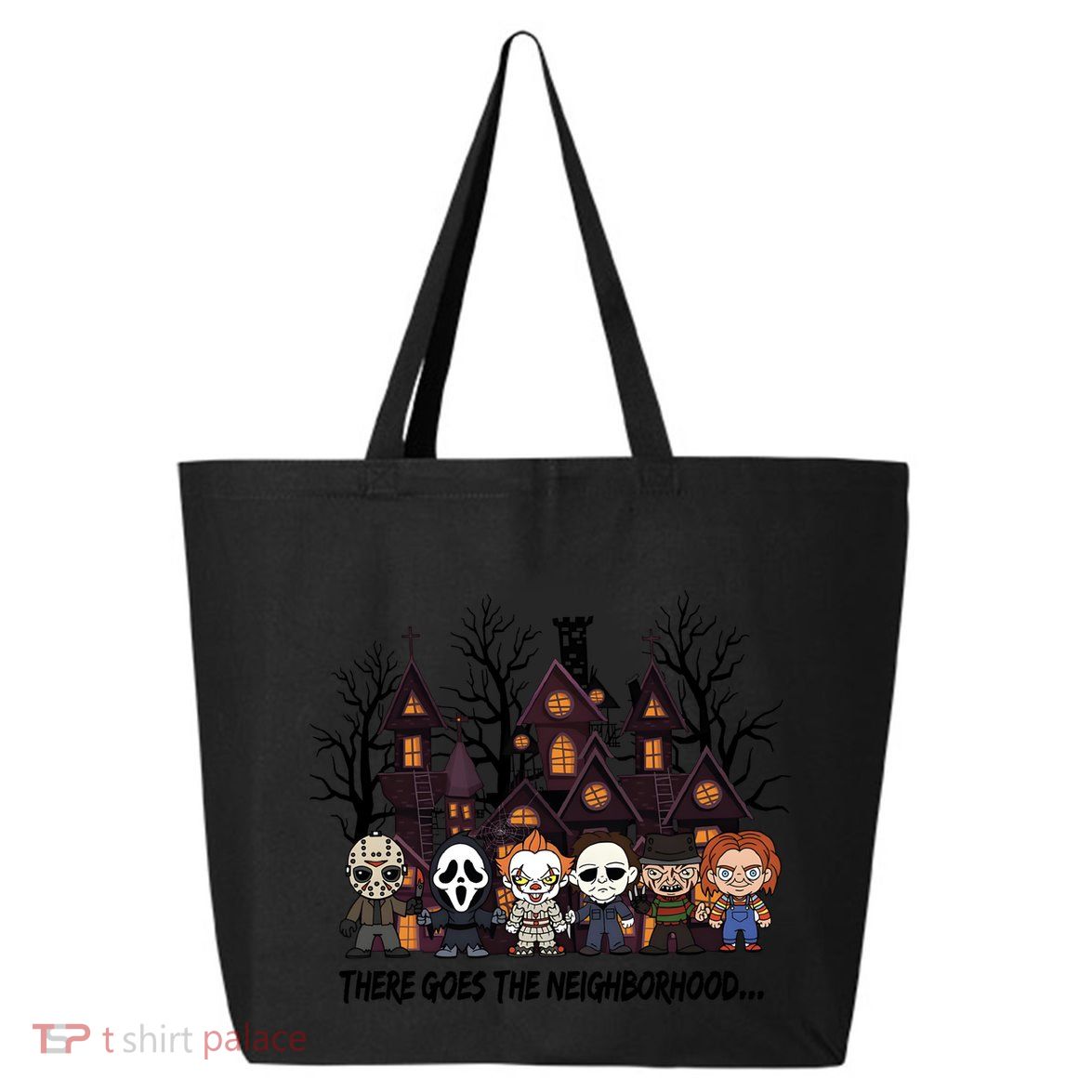 Halloween There Goes The Neighborhood Horror Characters 25L Jumbo Tote