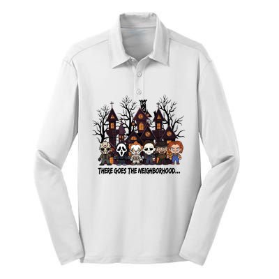 Halloween There Goes The Neighborhood Horror Characters Silk Touch Performance Long Sleeve Polo