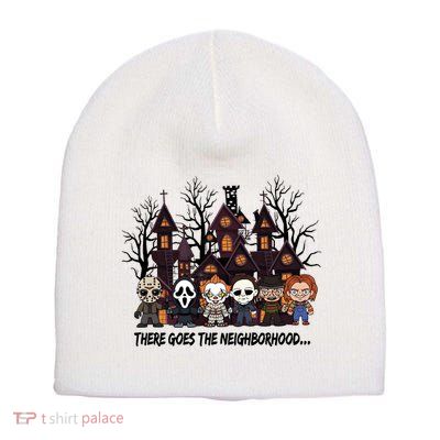 Halloween There Goes The Neighborhood Horror Characters Short Acrylic Beanie
