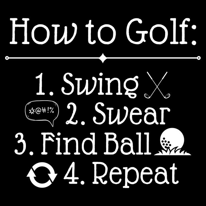 How To Golf Swing Swear Find Ball Repeat Funny Flatbill Hat