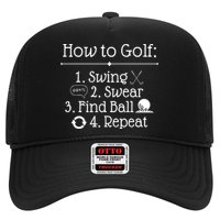 How To Golf Swing Swear Find Ball Repeat Funny Hat