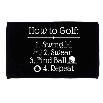How To Golf Swing Swear Find Ball Repeat Funny Microfiber Hand Towel