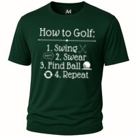 How To Golf Swing Swear Find Ball Repeat Funny Performance Shirt