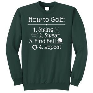 How To Golf Swing Swear Find Ball Repeat Funny Sweatshirt