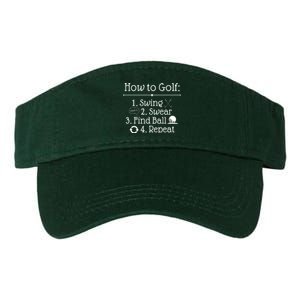 How To Golf Swing Swear Find Ball Repeat Funny Valucap Bio-Washed Visor